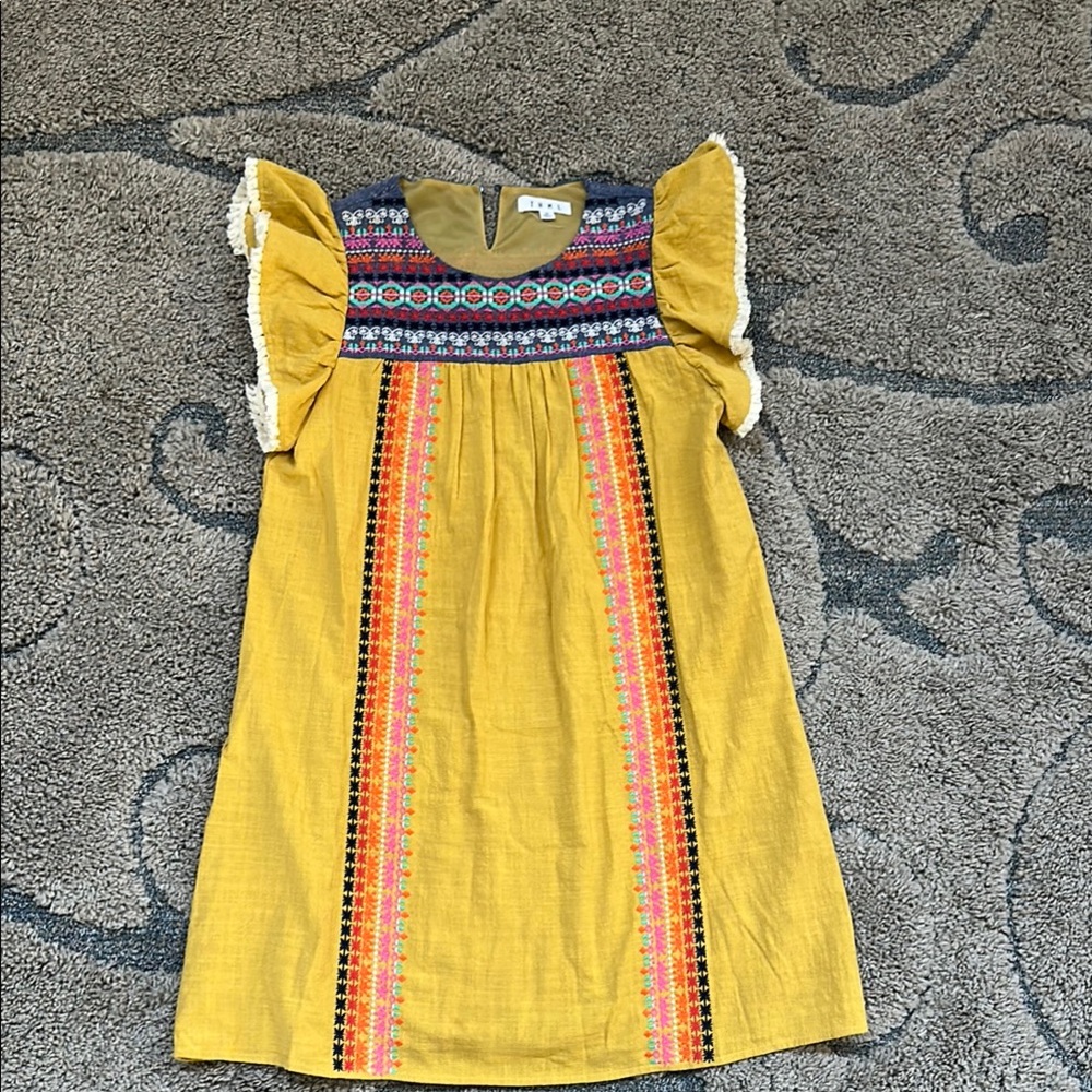THML Yellow Embroidered Women’s medium Dress